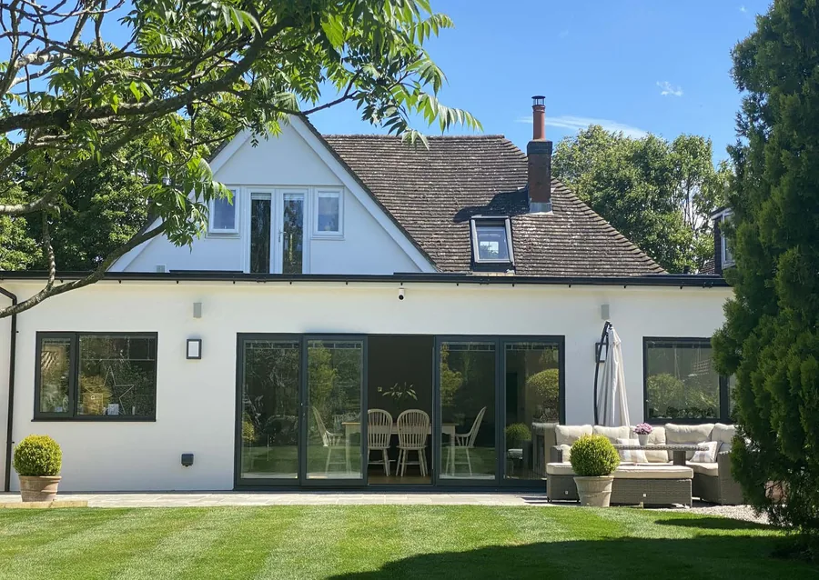 Bi-fold doors opening to a patio