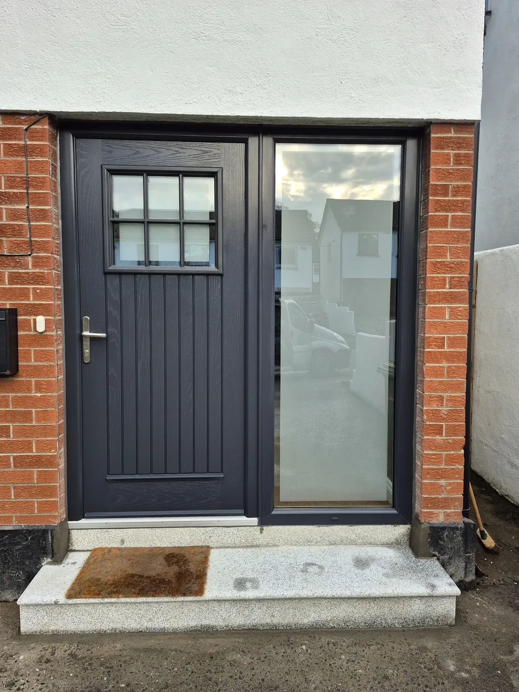 Front door with decorative glazing