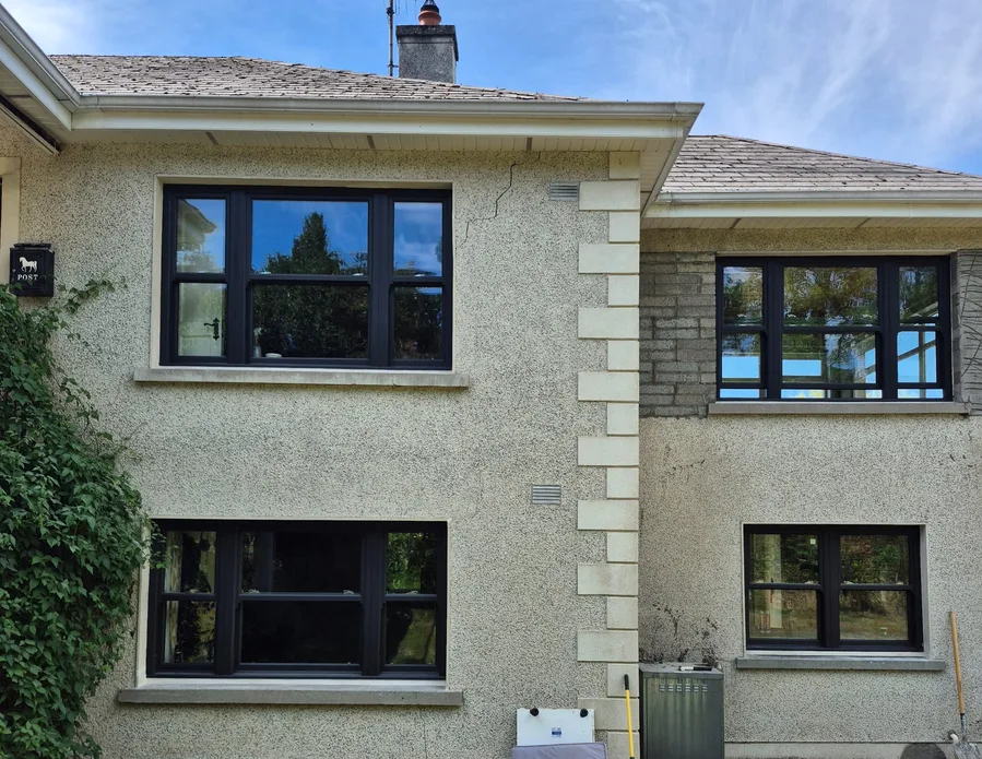 Full house of replacement windows in dark grey uPVC